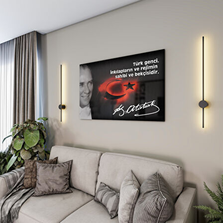 Atatürk Sözleri 6 Cam Tablo - Yatay Motif 01-005