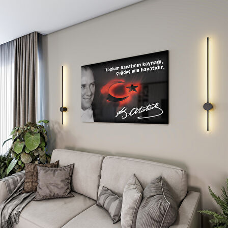 Atatürk Sözleri 6 Cam Tablo - Yatay Motif 01-008
