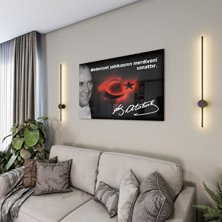 Atatürk Sözleri 6 Cam Tablo - Yatay Motif 01-009