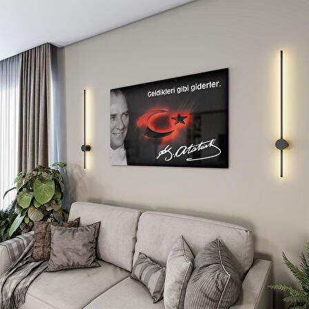 Atatürk Sözleri 6 Cam Tablo - Yatay Motif 01-015