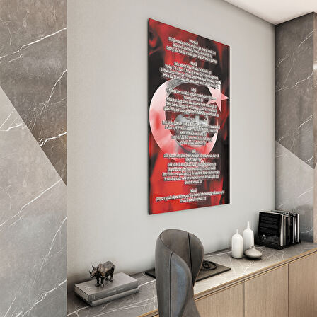 Atatürk Sözleri 7 Cam Tablo - Dikey Motif 02-001