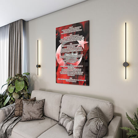 Atatürk Sözleri 7 Cam Tablo - Dikey Motif 02-001