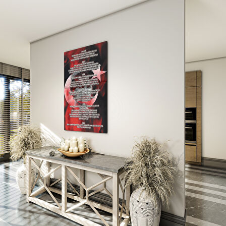 Atatürk Sözleri 7 Cam Tablo - Dikey Motif 02-001