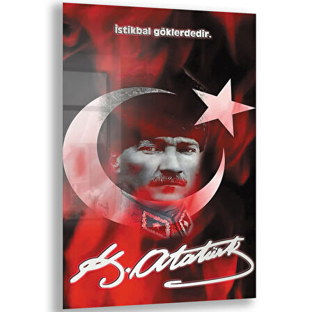 Atatürk Sözleri 7 Cam Tablo - Dikey Motif 02-006