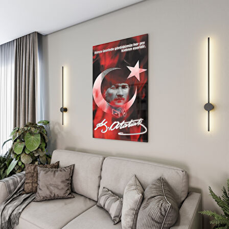 Atatürk Sözleri 7 Cam Tablo - Dikey Motif 02-007