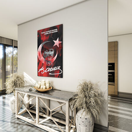 Atatürk Sözleri 7 Cam Tablo - Dikey Motif 02-008