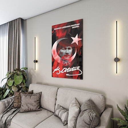 Atatürk Sözleri 7 Cam Tablo - Dikey Motif 02-009
