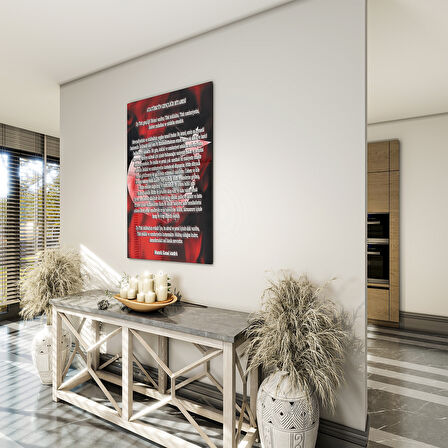 Atatürk Sözleri 7 Cam Tablo - Dikey Motif 02-012