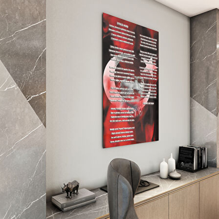 Atatürk Sözleri 7 Cam Tablo - Dikey Motif 02-013