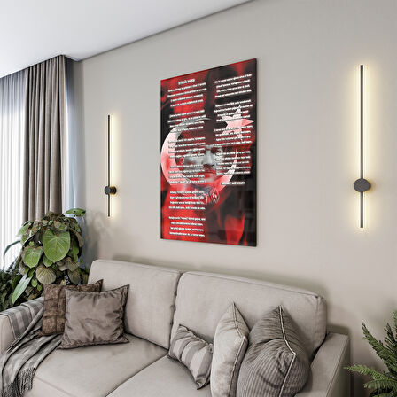 Atatürk Sözleri 7 Cam Tablo - Dikey Motif 02-013