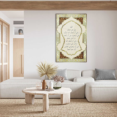 Nali Şerif Cam Tablo 4mm Dayanıklı Temperli Cam, İslamic Prayer Glass Wall Decor