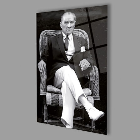 Atatürk Baskılı Cam Tablo 4mm Dayanıklı Temperli Cam..