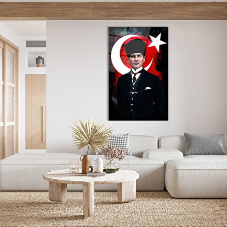 Atatürk Silüet Cam Tablo