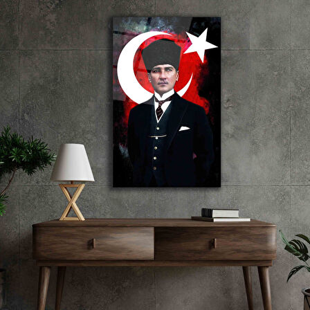 Atatürk Silüet Cam Tablo