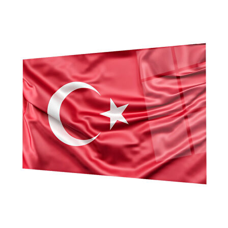 Kırmızı Dalgalı Türk Bayrağı Cam Tablo Red Wavy Turkish Flag Glass Painting