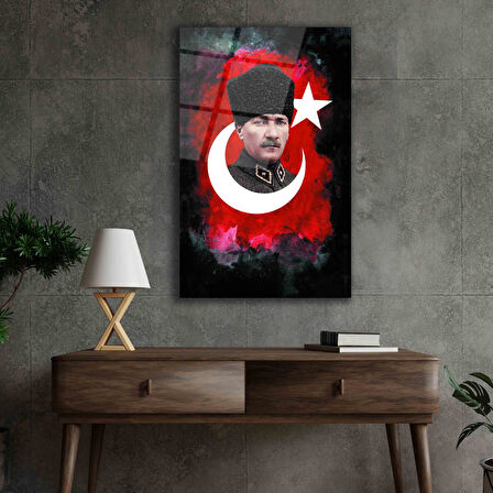 Atatürk Silüet Cam Tablo