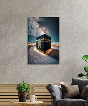 Kabe Modern Cam Tablo Yapay Zeka Hediyelik Büyük Tablo Ev Ofis Dekoru