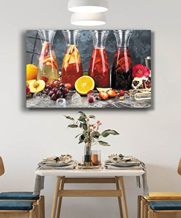 Meyveler Meyve suyu Mutfak Cam Tablo 4mm Dayanıklı Temperli Cam Fruits Juice Kitchen Glass Wall Art