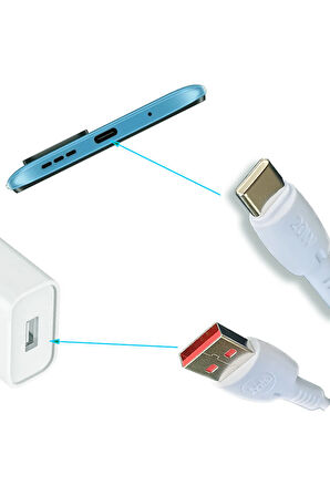 Samsung Galaxy M20 - M21 Şarj Kablosu 3.4A HIZLI USB - TYPE C