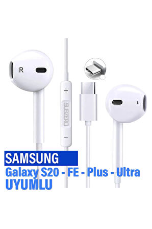 S20 FE - S20 Ultra - S20+ Plus Kulaklık Kablolu Type C Mikrofonlu Kulaklık