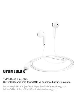 Samsung S21 - S21 FE - S21 Ultra - S21 Plus Kulaklık Kablolu Type C Mikrofonlu Kulaklık
