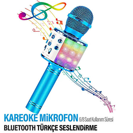 Karaoke Mikrofon Kablosuz Bluetooth Dahili Hoparlörlü Speaker