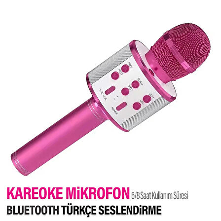 Karaoke Mikrofon Kablosuz Bluetooth Dahili Hoparlörlü Speaker