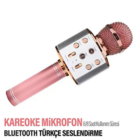 Karaoke Mikrofon Kablosuz Bluetooth Dahili Hoparlörlü Speaker