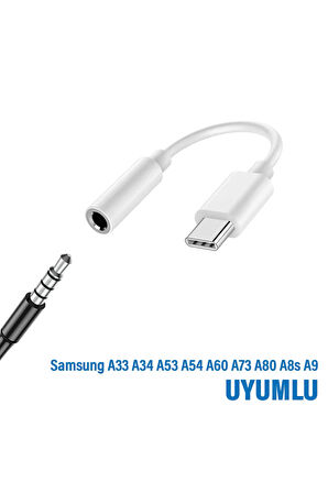 Samsung A33 A34 Uyumlu Kulaklık Girişi Dönüştürcü 3.5 Mm Type C Kulaklık Çevirici Adaptör