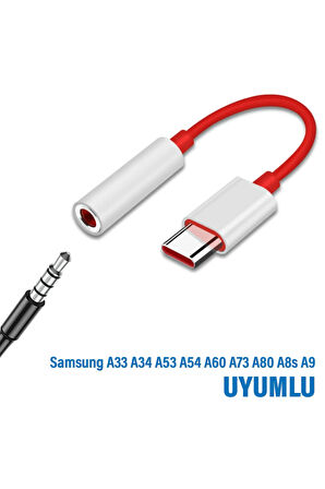 Samsung A33 A34 Uyumlu Kulaklık Girişi Dönüştürcü 3.5 Mm Type C Kulaklık Çevirici Adaptör
