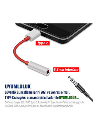 Samsung A33 A34 Uyumlu Kulaklık Girişi Dönüştürcü 3.5 Mm Type C Kulaklık Çevirici Adaptör