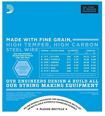 DADDARIO EXL110-10P (10 SET) ELEKTRO GİTAR TEL SETİ, XL, 10-46, NICKEL