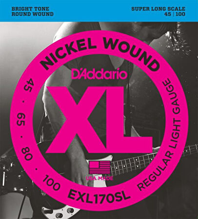 DADDARIO EXL170SL BASS GİTAR TEL SETİ , XL, 45-100, SUPER LONG