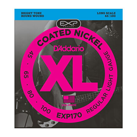 DADDARIO EXP170 BASS GİTAR TEL SETİ, 45-100, COATED NICKEL, REGULAR LIGHT