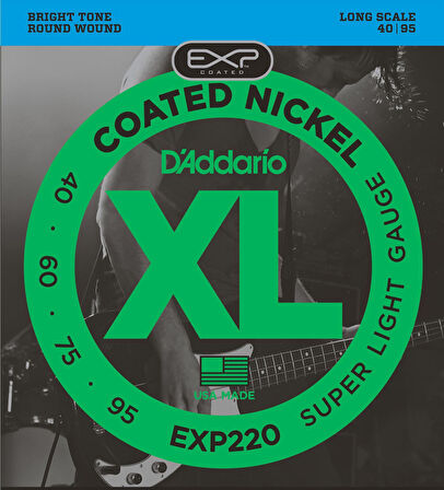 DADDARIO EXP220 BASS GİTAR TEL SETİ, 40-95, COATED NICKEL, SUPER LIGHT