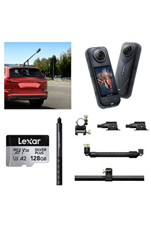 X5 Aksiyon Kamerası - Racing Araç Kit 128 GB