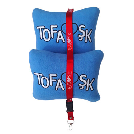 Tofaş Şahin Doğan Kartal Kırmızı Yüksek Torpido Koruma Halısı / Tofaş Mavi Polar Yastık Oto Aksesuar