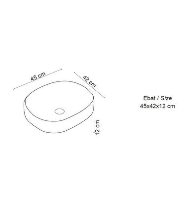LENA TEZGAHÜSTÜ LAVABO EY-4711MS MAT SİYAH