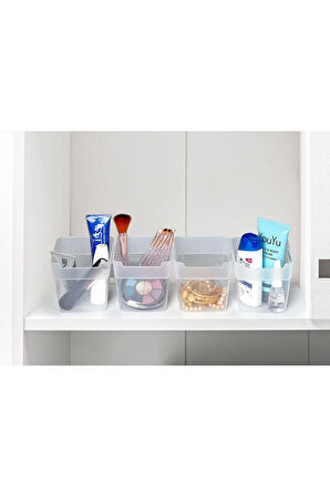 10 Adet Buzdolabı Kapak İçi Raf Organizeri, Banyo Kozmetik Düzenleyici Kap Çok Amaçlı Mini Kutu Seti