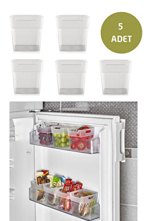 5 Adet Buzdolabı Kapak İçi Raf Organizeri, Banyo Kozmetik Düzenleyici Kap Çok Amaçlı Mini Kutu Seti