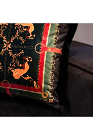 Barok Tarzı Kadife Yastık/Kırlent (KADİFE KUMAŞ, ULUSLARARASI YIKAMA VE SOLMAMA SERTİFİKASI)