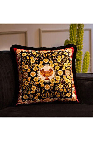 Barok Tarzı Yastık/Kırlent (Kadife Kumaş, Uluslararası Yıkama Ve Solmama Sertifikası)