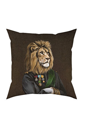 Mr. Lion Kadife Yastık/Kırlent (Dolgu Boncuk Elyaf Uluslararası Yıkama Ve Solmama Sertifikası)