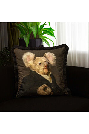 Mr. Koala Kadife Yastık/Kırlent (Dolgu Boncuk Elyaf Uluslararası Yıkama Ve Solmama Sertifikası)