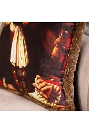 Mr. Monkey Kadife Yastık/Kırlent (Dolgu Boncuk Elyaf Uluslararası Yıkama Ve Solmama Sertifikası)