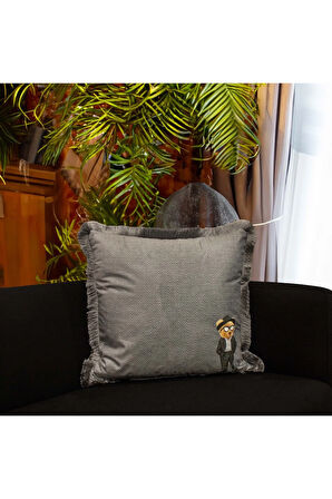 Suit Teddy Kadife Yastık/Kırlent (DOLGU BONCUK ELYAF ULUSLARARASI YIKAMA VE SOLMAMA SERTİFİKASI)