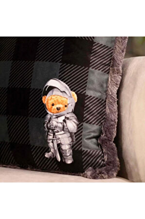 Şövalye Teddy Kadife Yastık (dolgu Boncuk Elyaf Uluslararası Yıkama Ve Solmama Sertifikası)