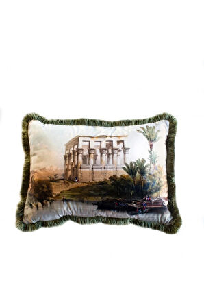 Old Landscape Yastık/kırlent (dolgu Boncuk Elyaf, Uluslararası Yıkama Ve Solmama Sertifikası)