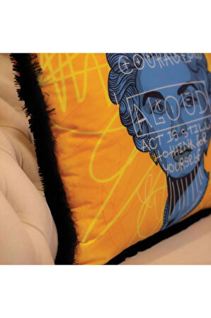 Renkli Tasarım Kadife Yastık (dolgu Boncuk Elyaf Uluslararası Yıkama Ve Solmama Sertifikası)