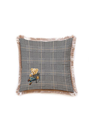 Picniker Teddy 3 Kadife Yastık/Kırlent (Dolgu Boncuk Elyaf, Ulusl. Yıkama Ve Solmama Sertifikası)